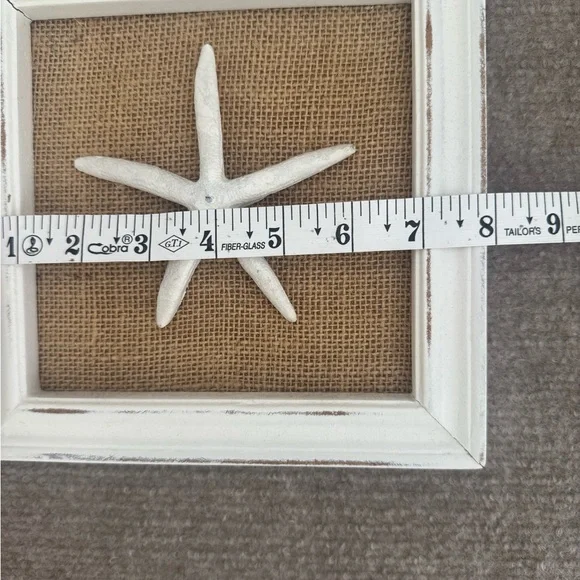 Coastal Starfish & Sand Dollar Wall Art Set Rustic Beach Decor Burlap Background - Picture 5 of 6